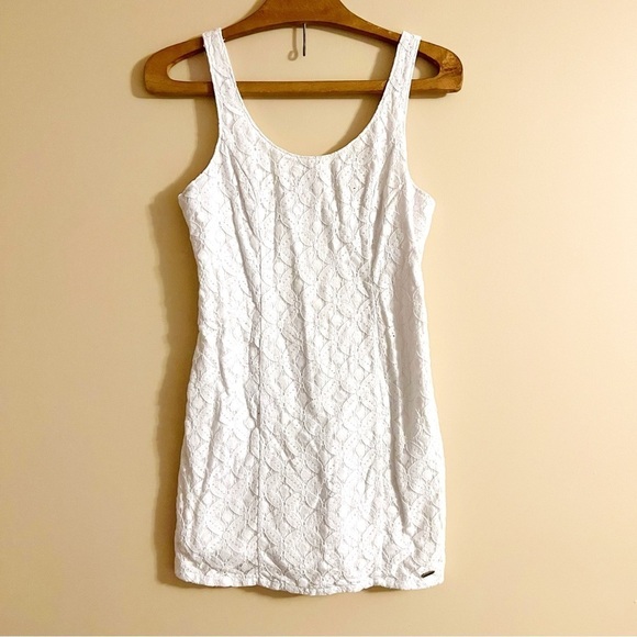 Hollister White Lace Eyelet Mini Dress - Picture 1 of 6